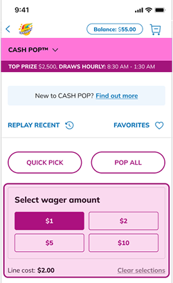 Pick your wager amount per POP